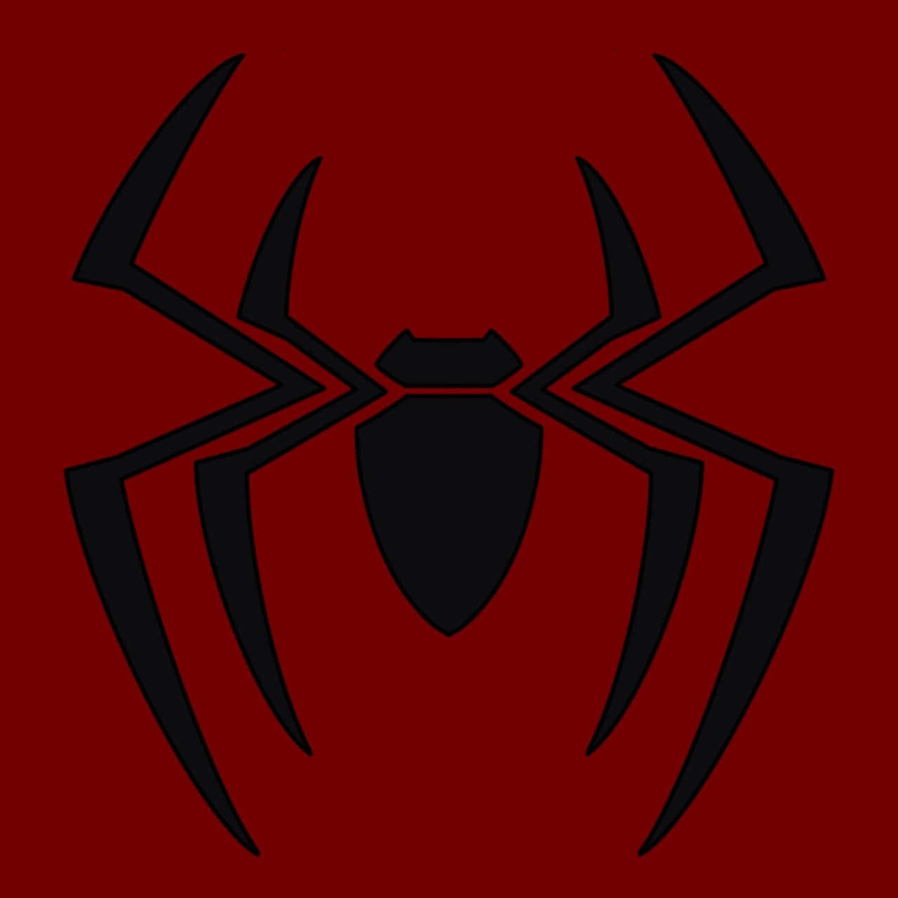Logode Spider Man Negro De Ps4 Sobre Fondo Rojo. Fondo de pantalla