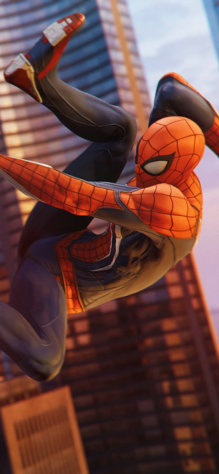 Spiderman Ps4 Suspendido En El Aire Fondo de pantalla