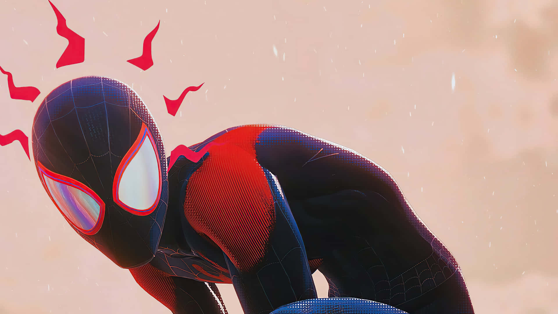 Spider-Man using his Spider-Sense abilities to detect danger. Wallpaper