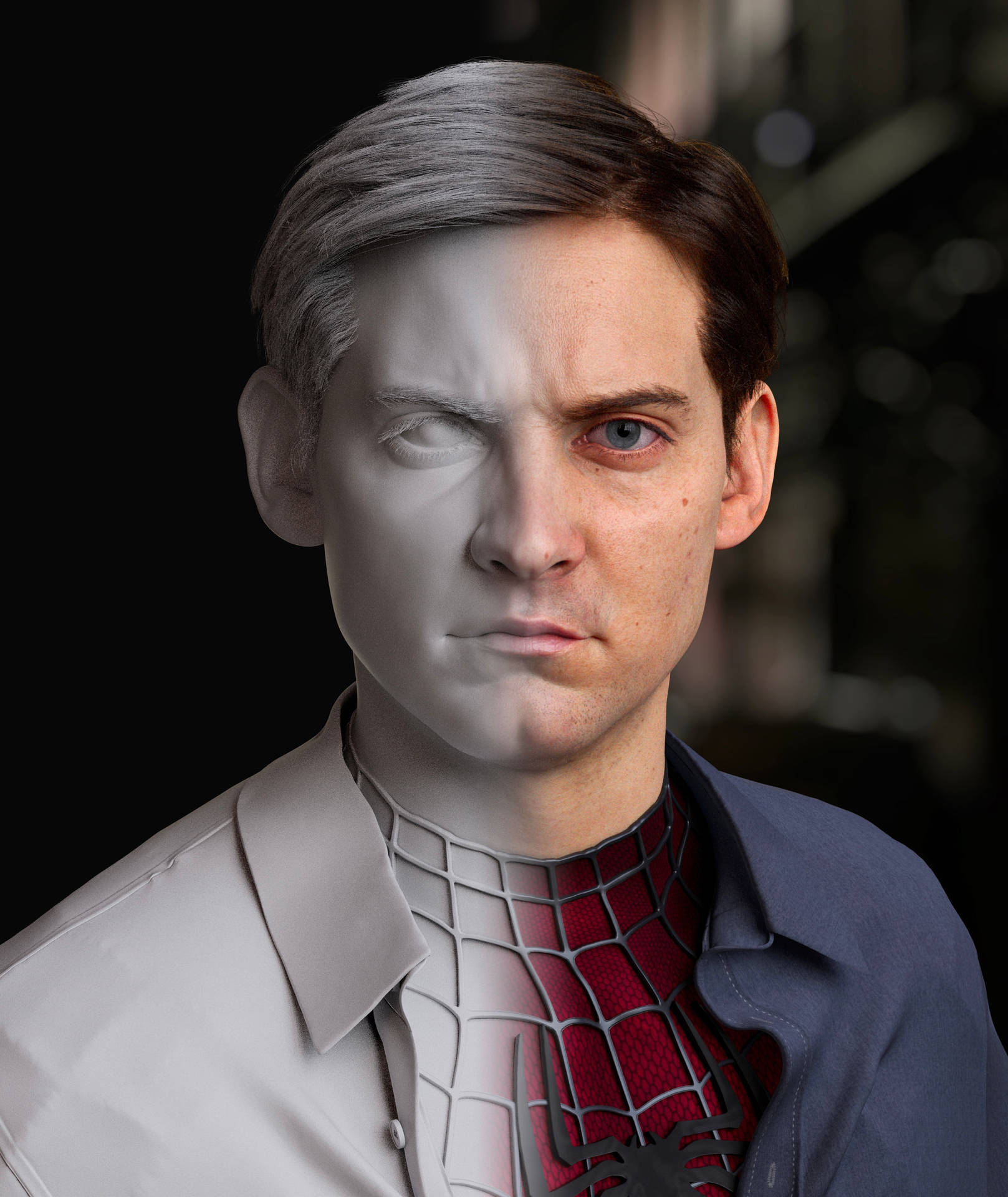 Spider-man Tobey 3d Is A Popular Computer Or Mobile Wallpaper Featuring The Iconic Character From The Spider-man Movie Series. It Showcases Tobey Maguire's Portrayal Of Spider-man In A Three-dimensional Format, Adding Depth And Realism To The Image. Spider-man Fans And Enthusiasts Of 3d Art Will Enjoy This Captivating Wallpaper Option For Their Devices. Wallpaper