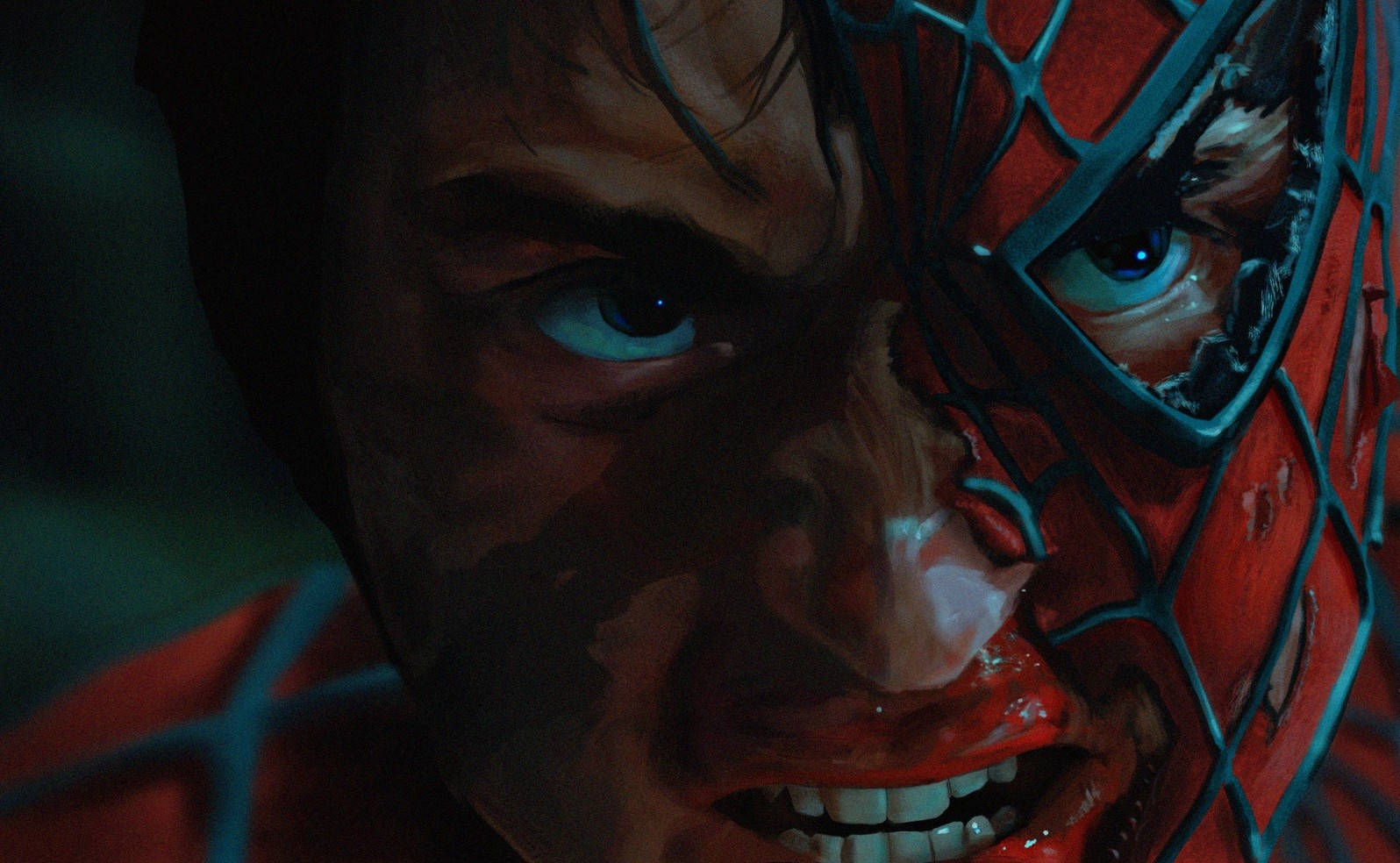 Spiderman Sönderrevs Masken Tobey Maguire Wallpaper