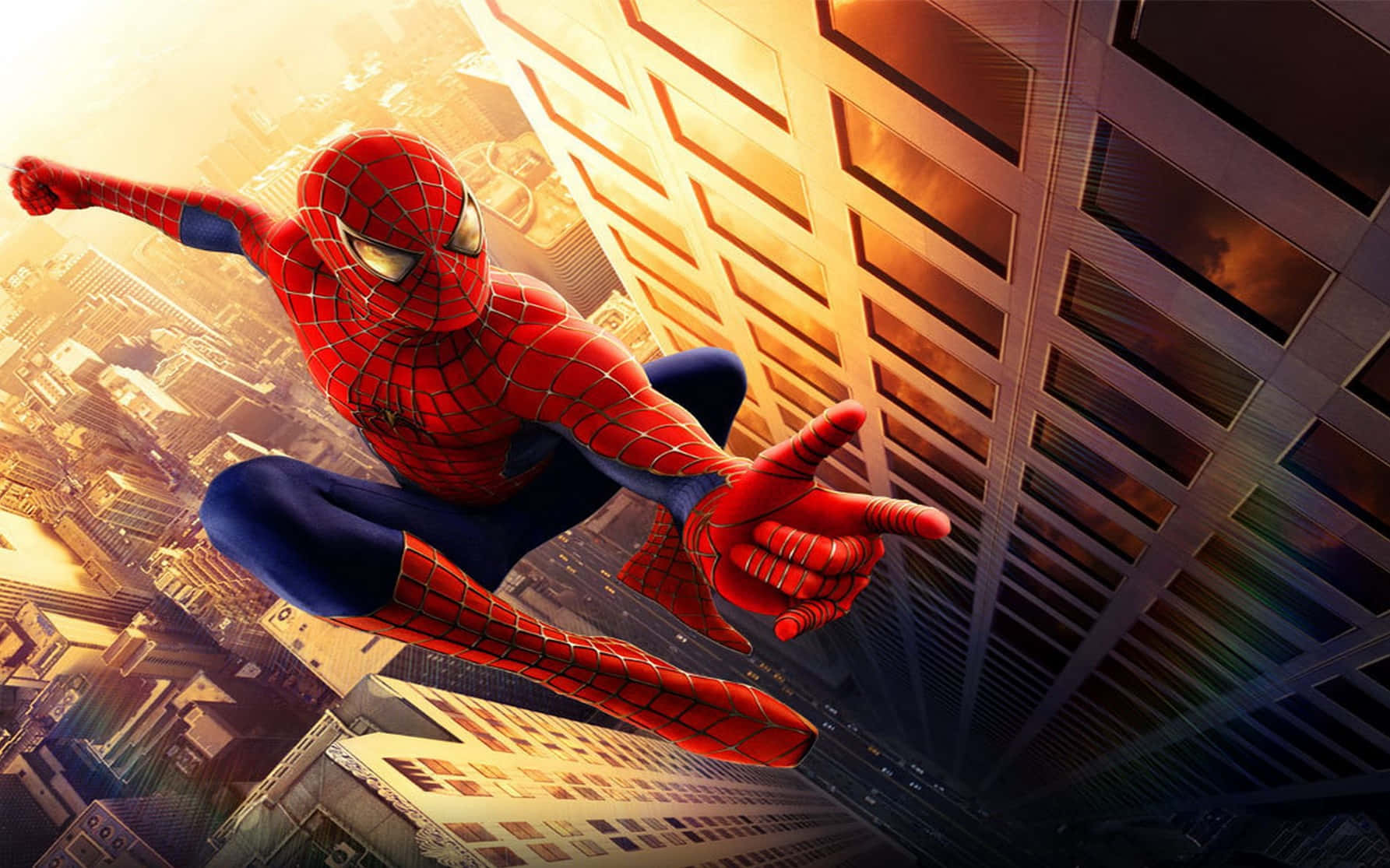 Spider Man Trilogy Shooting Web Swing Wallpaper