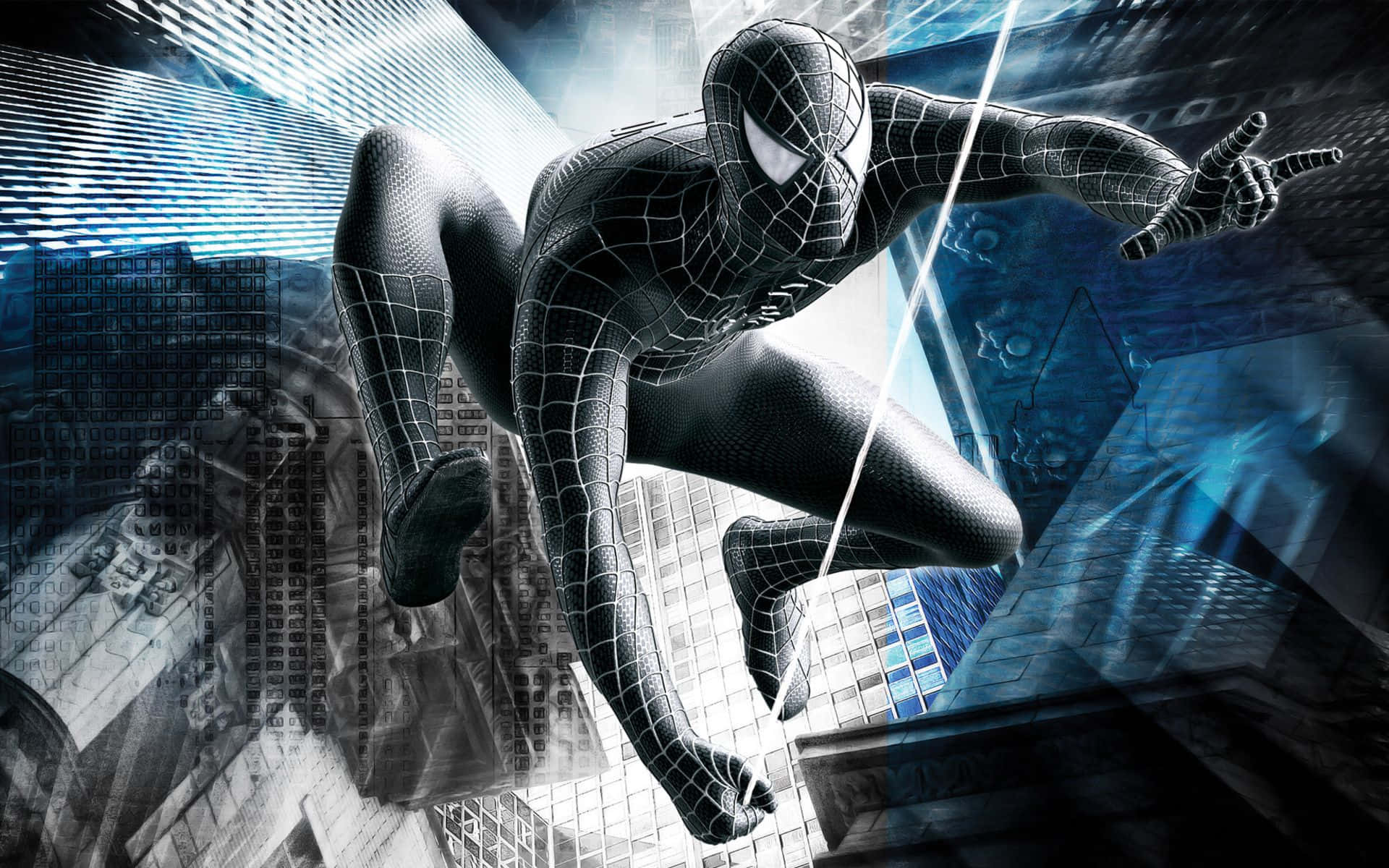 Spider Man Trilogy Black Swinging Wallpaper
