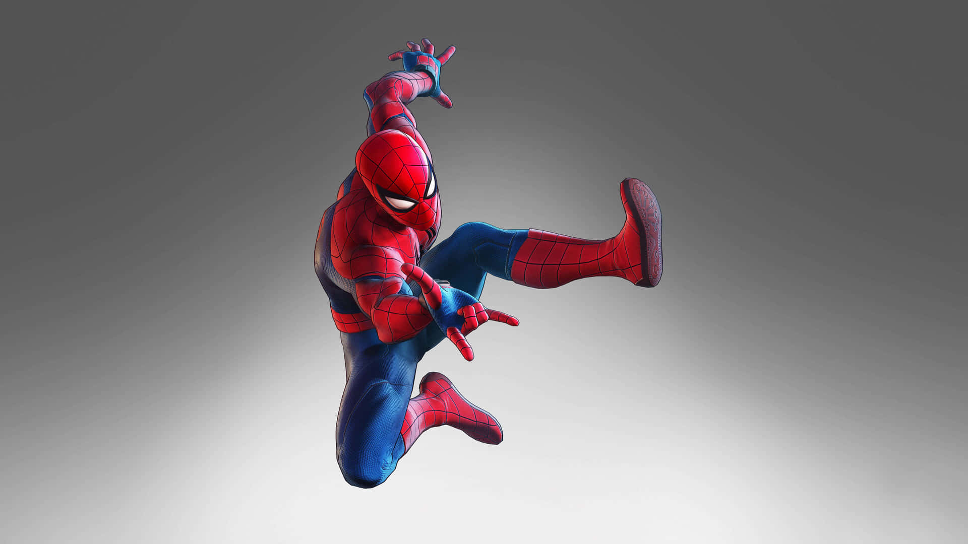 Spiderman Springt In Der Luft. Wallpaper