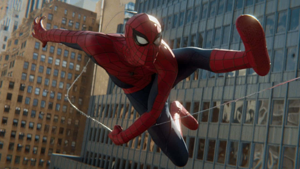 Spiderman Balanceándose Por La Ciudad. Fondo de pantalla