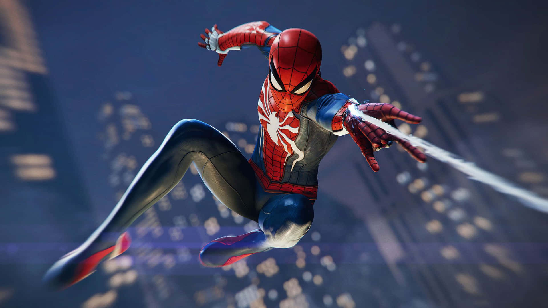 Increíbleacción De Spider-man Lanzando Telarañas Fondo de pantalla
