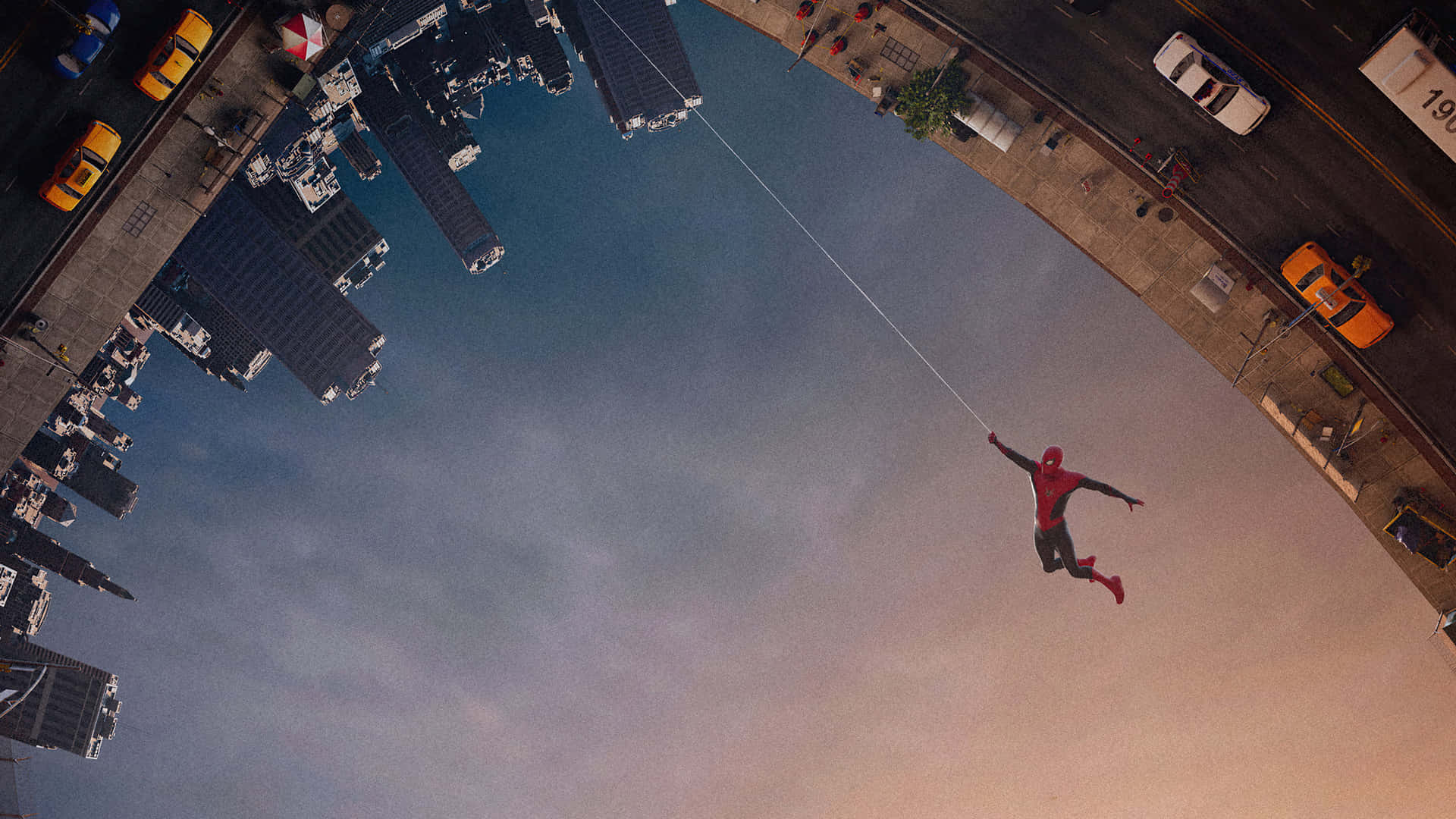 High-Resolution Spider-Man Web Slinging Action Wallpaper