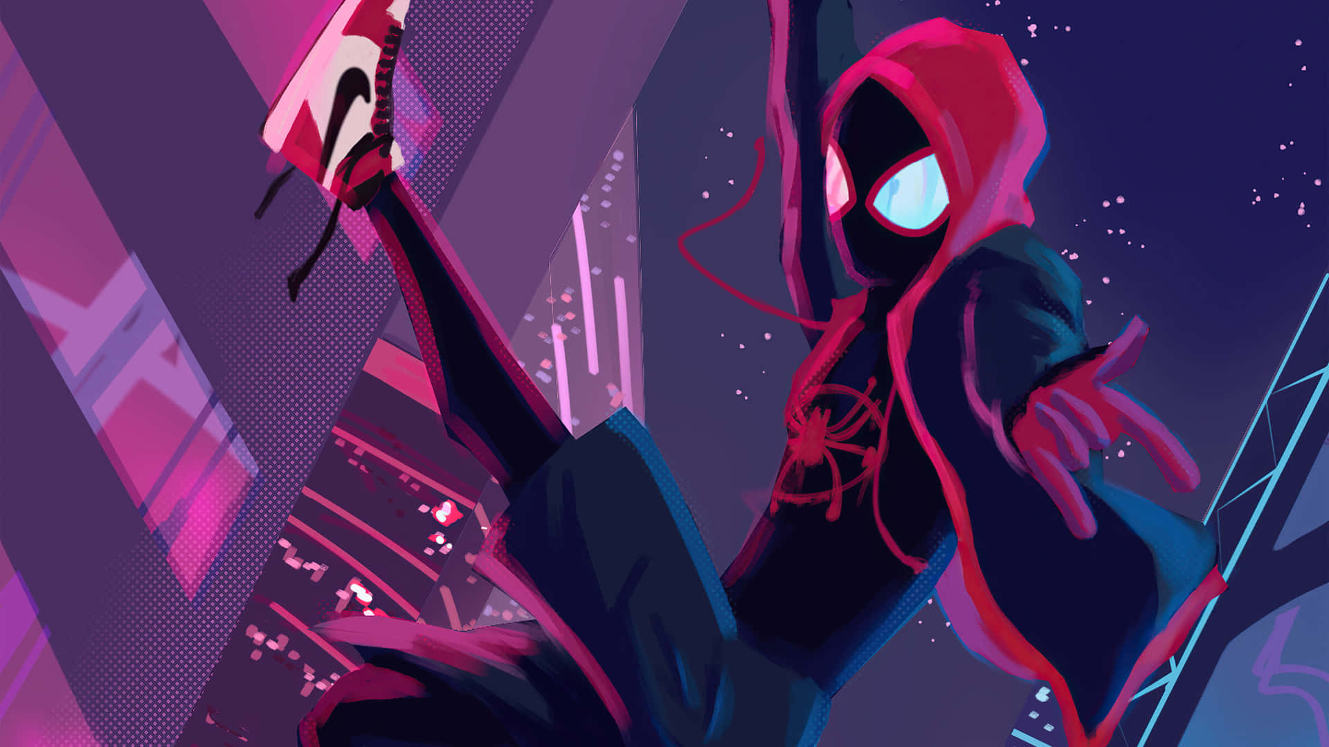 Captivating Spider-Man Web-Slinging in Action Wallpaper