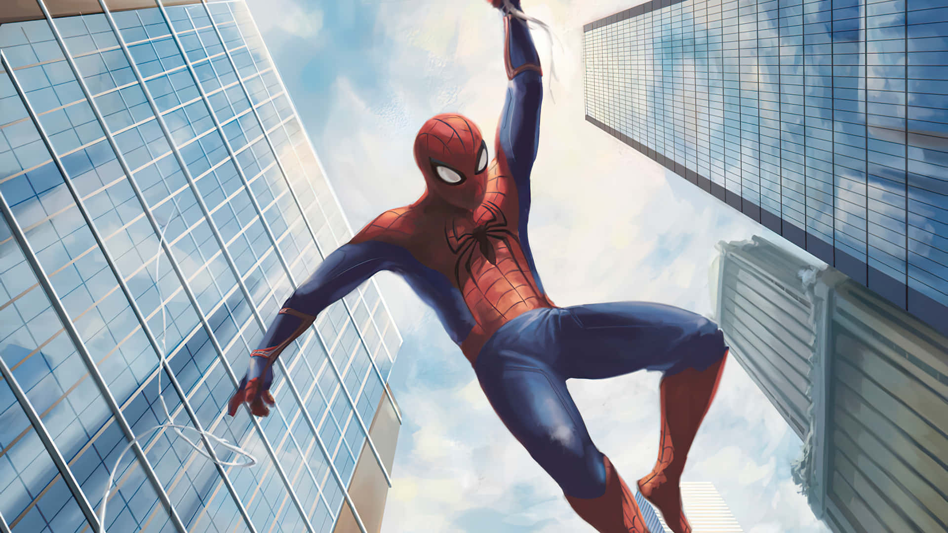 Elespectacular Spider-man Balanceándose Por La Línea Del Horizonte De La Ciudad. Fondo de pantalla