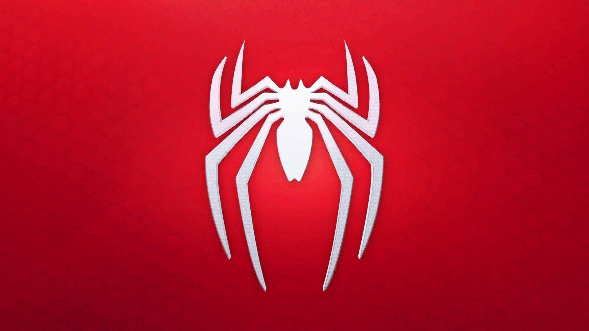Spiderman Vit Logga Röd Skrivbord Wallpaper