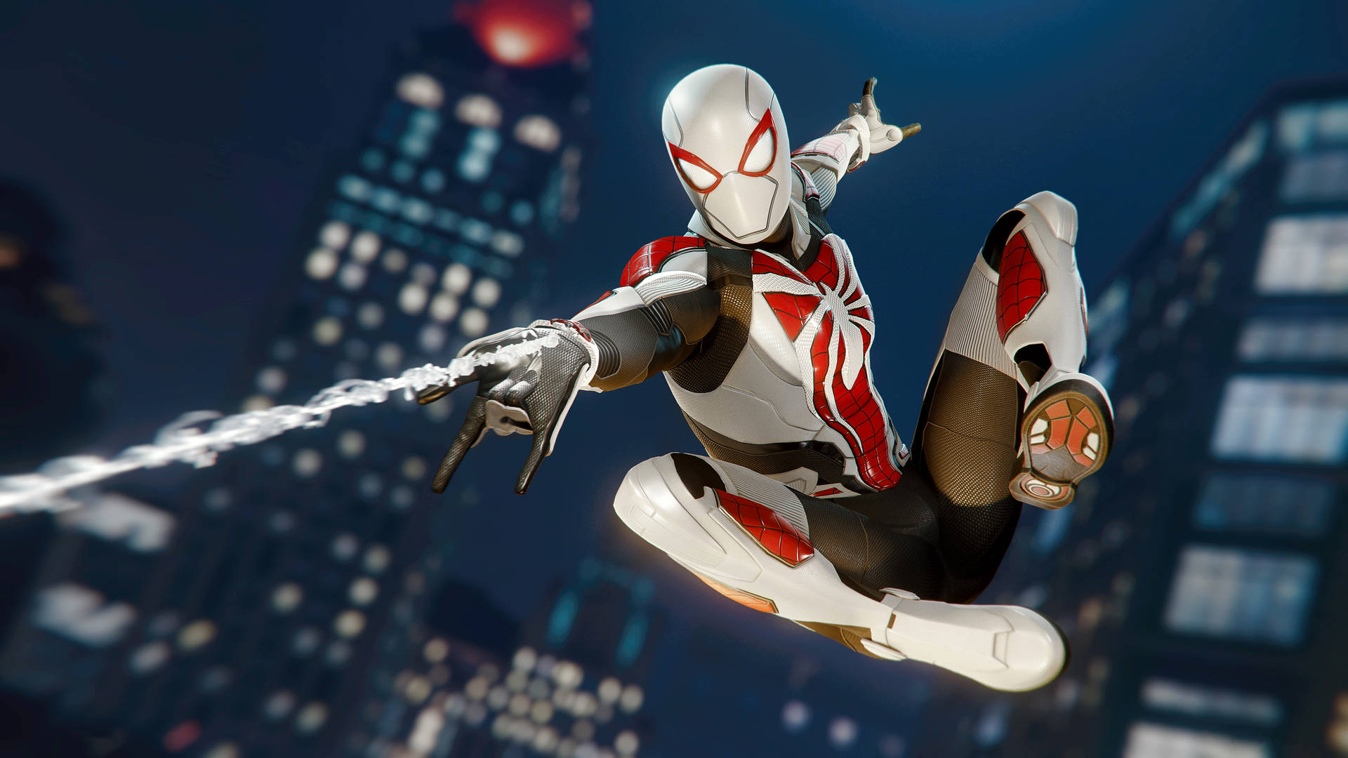 Amazing Spider-man White: Ready To Swing Into Action Wallpaper