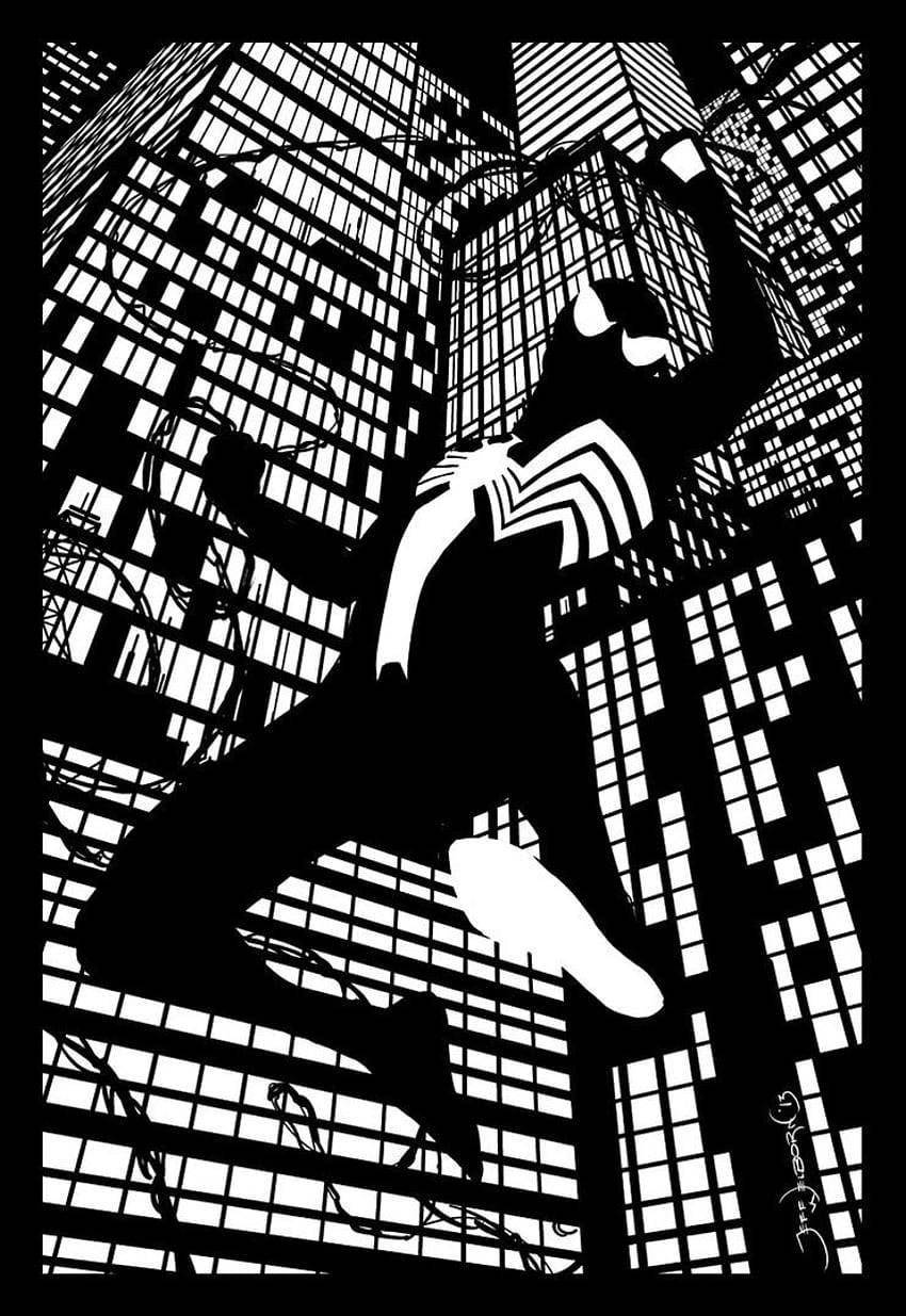 Spider Man White And Black City Wallpaper