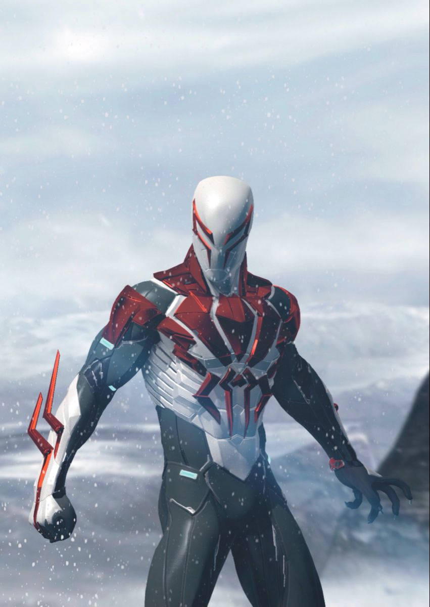 Spiderman Traje Blanco Negro Rojo Fondo de pantalla