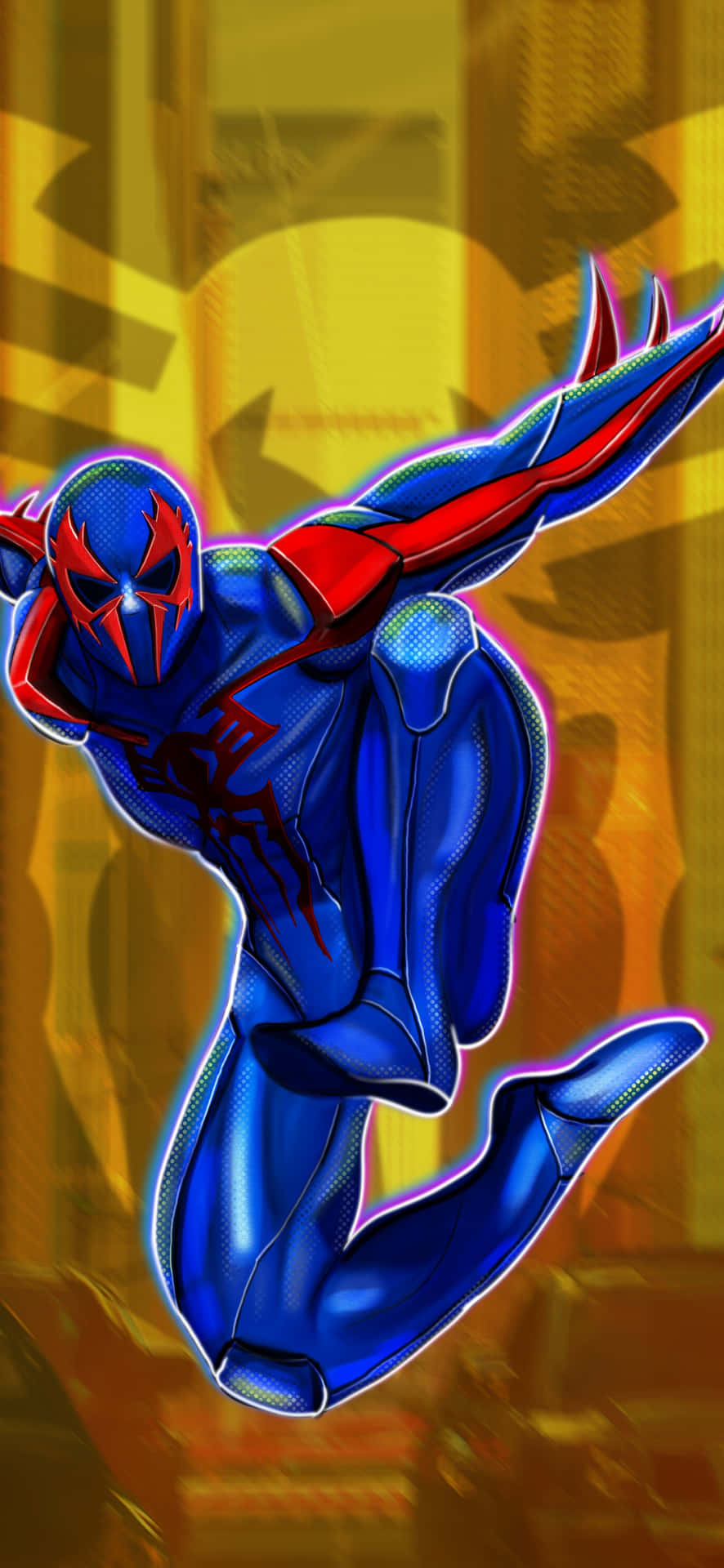 Spider Man2099 Swinging Action Wallpaper