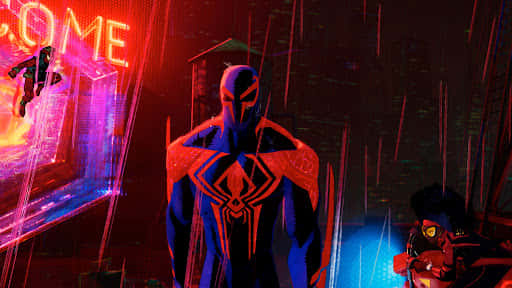 Spider Man2099in Futuristic City Wallpaper