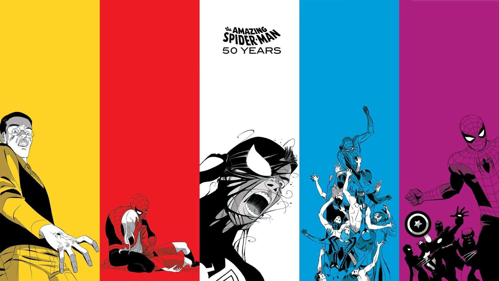 Spider Man50 Years Celebration Artwork Wallpaper