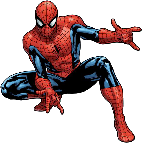 Spider Man_ Crouching_ Web Shooting_ Pose PNG
