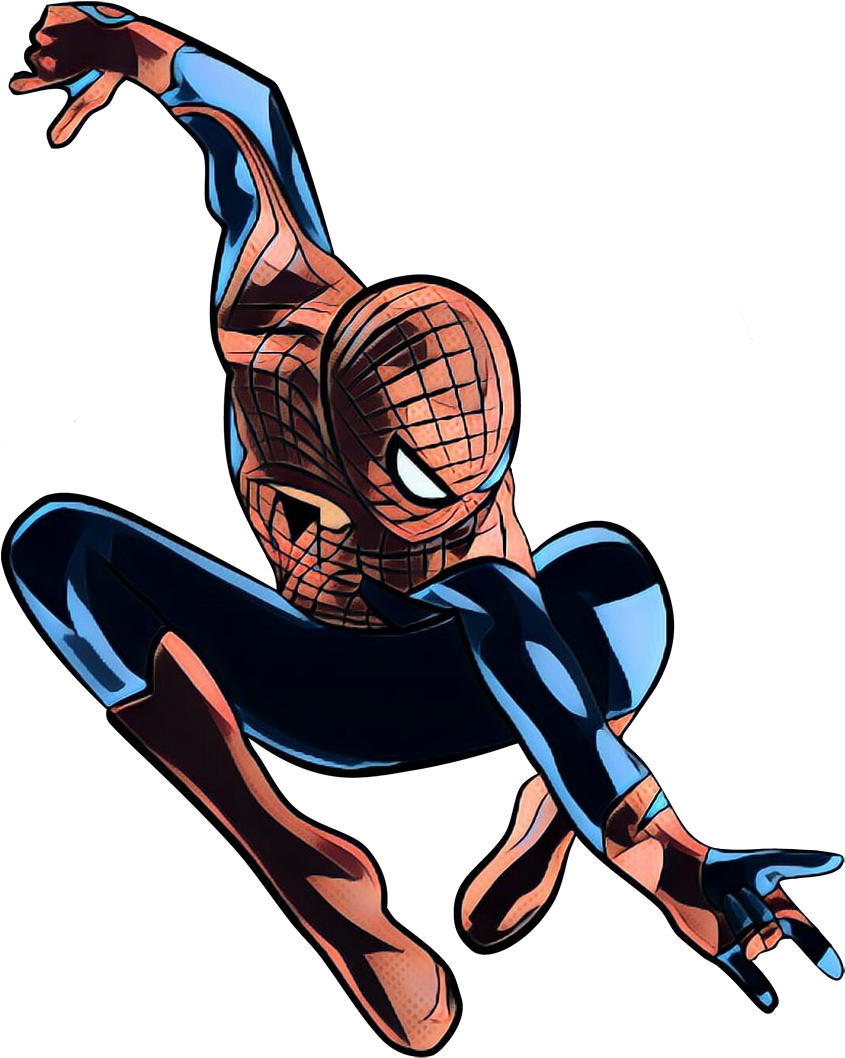 Spider Man_ Swinging_ Action PNG