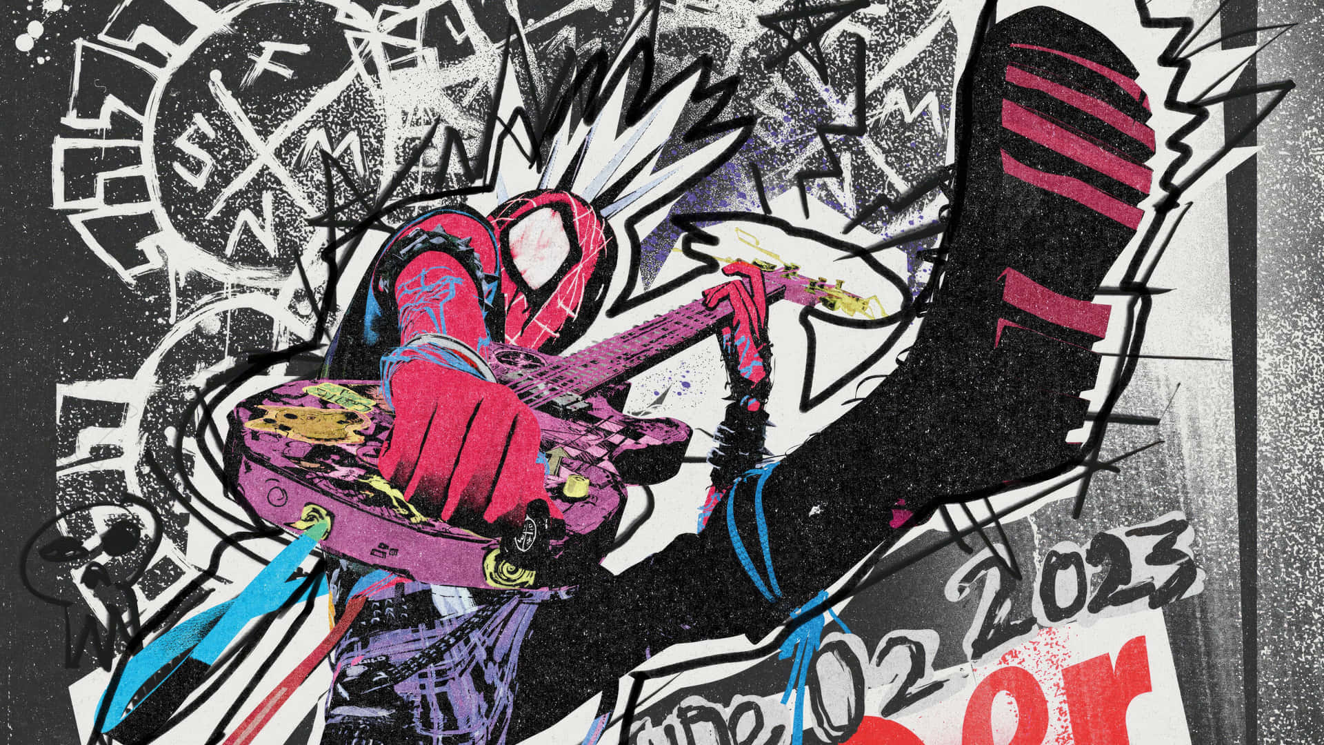 Spider Punk Graffiti Art Wallpaper