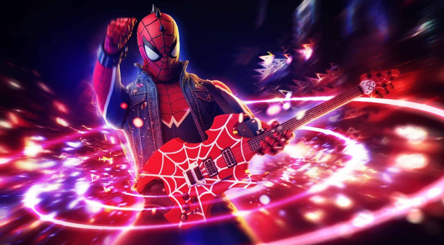 Spider Punk Rocking Out Wallpaper