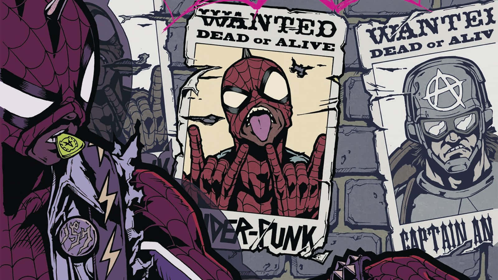 Spider Punk Wanted Poster Art Wallpaper