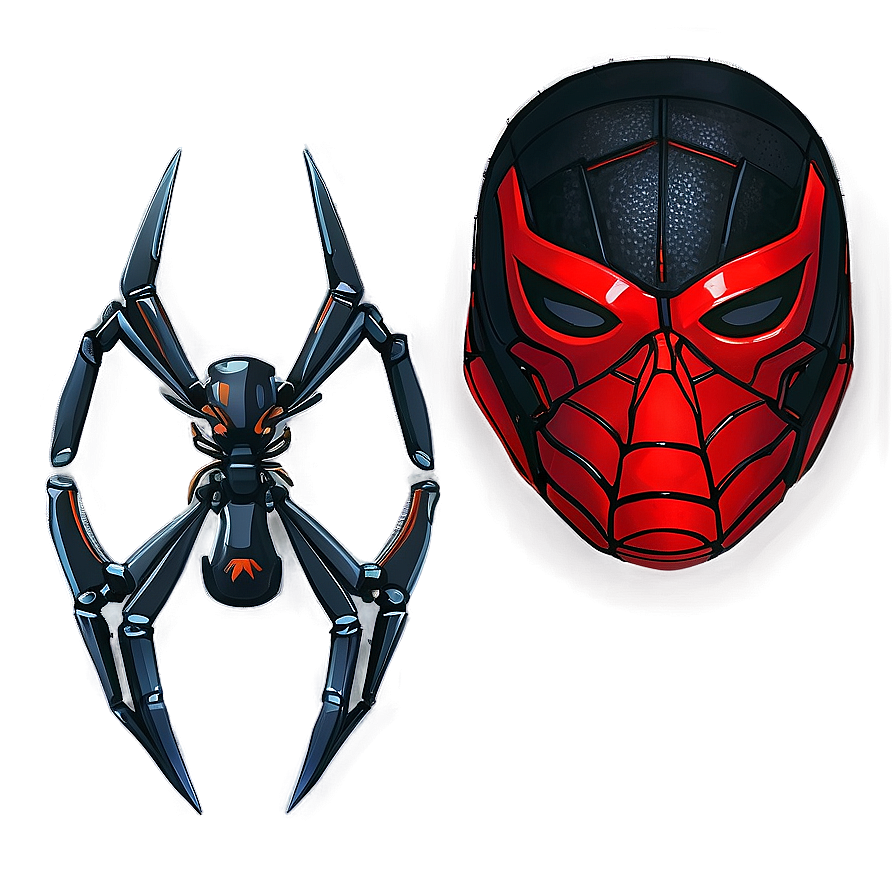 Spider Robotand Mask Illustration PNG