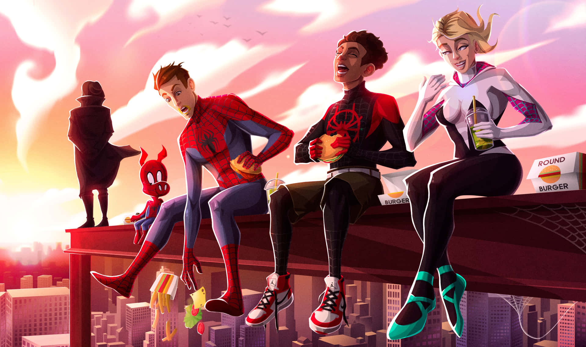 Spider Verse Heroes Chill Time Wallpaper