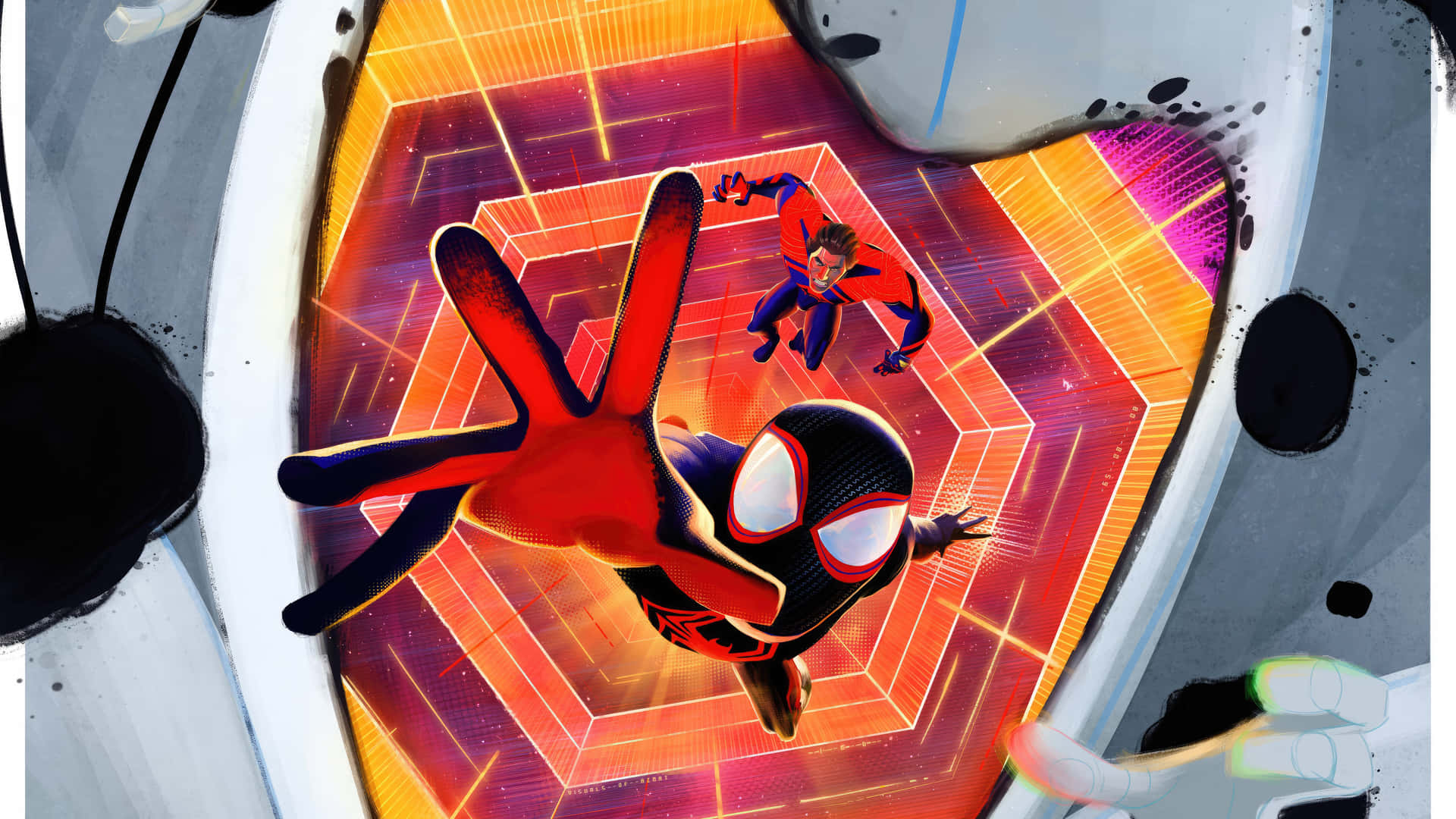 Spider Verse Heroesin Action Wallpaper