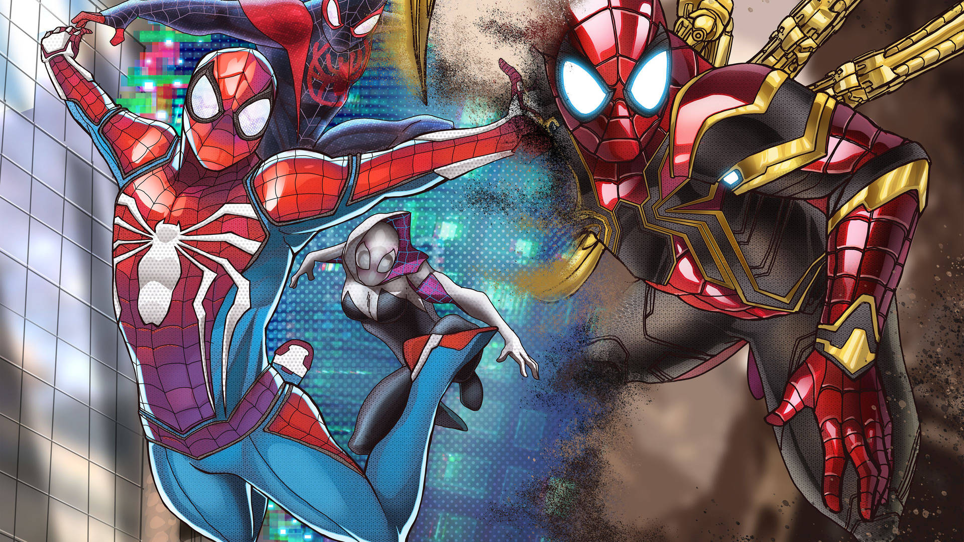 Spider Verse Spider Heroes Wallpaper