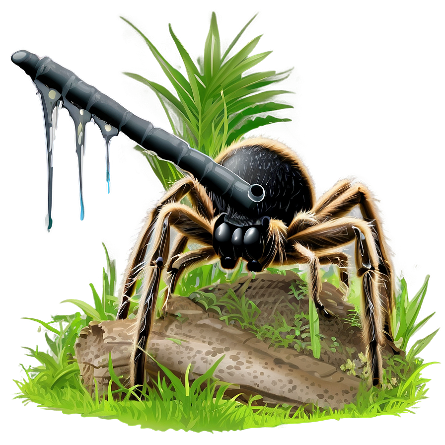 Spider_with_ Gun_for_ Legs_ Artwork PNG