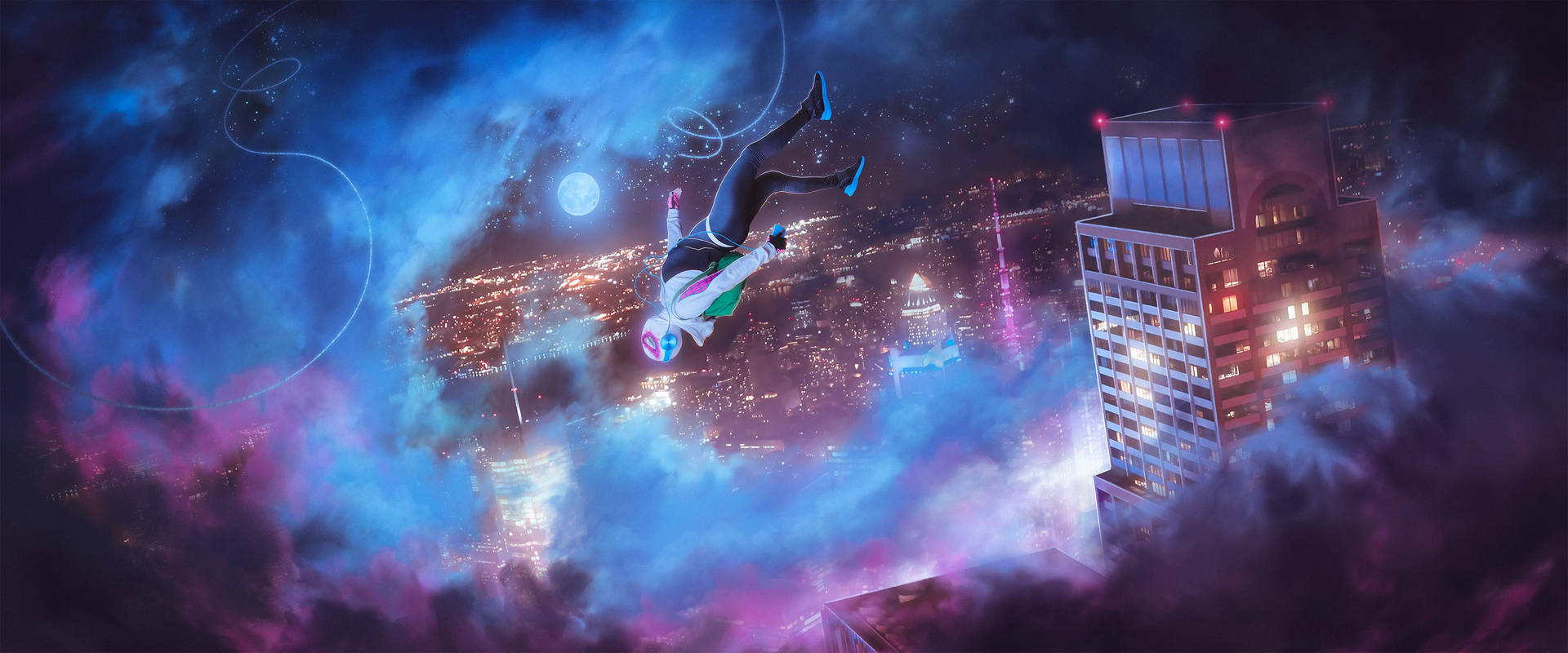"Swinging through the Spider-Verse with style" Wallpaper