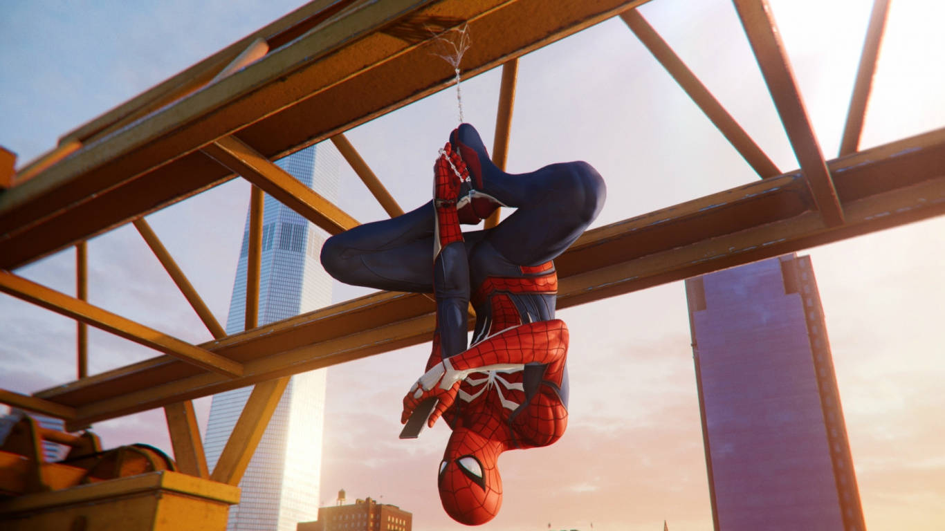 Uneroico Spiderman Pronto Per L'azione Sfondo