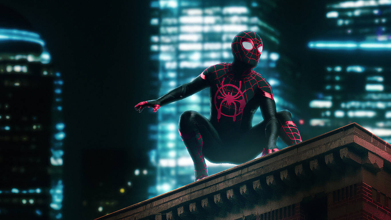 Spiderman In Den Spinnenvers Hd-hintergrundbild Wallpaper