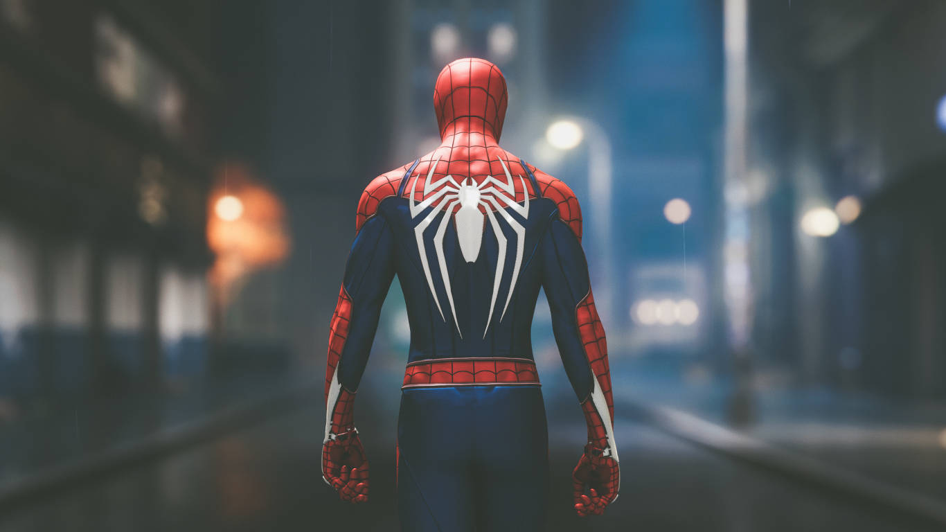 Spiderman forbereder sig på kamp Wallpaper