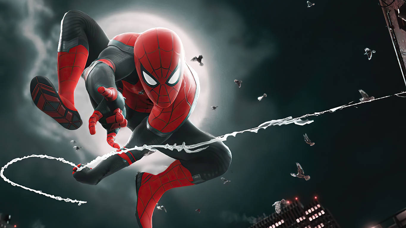 Marvels Spiderman beskytter byen Wallpaper