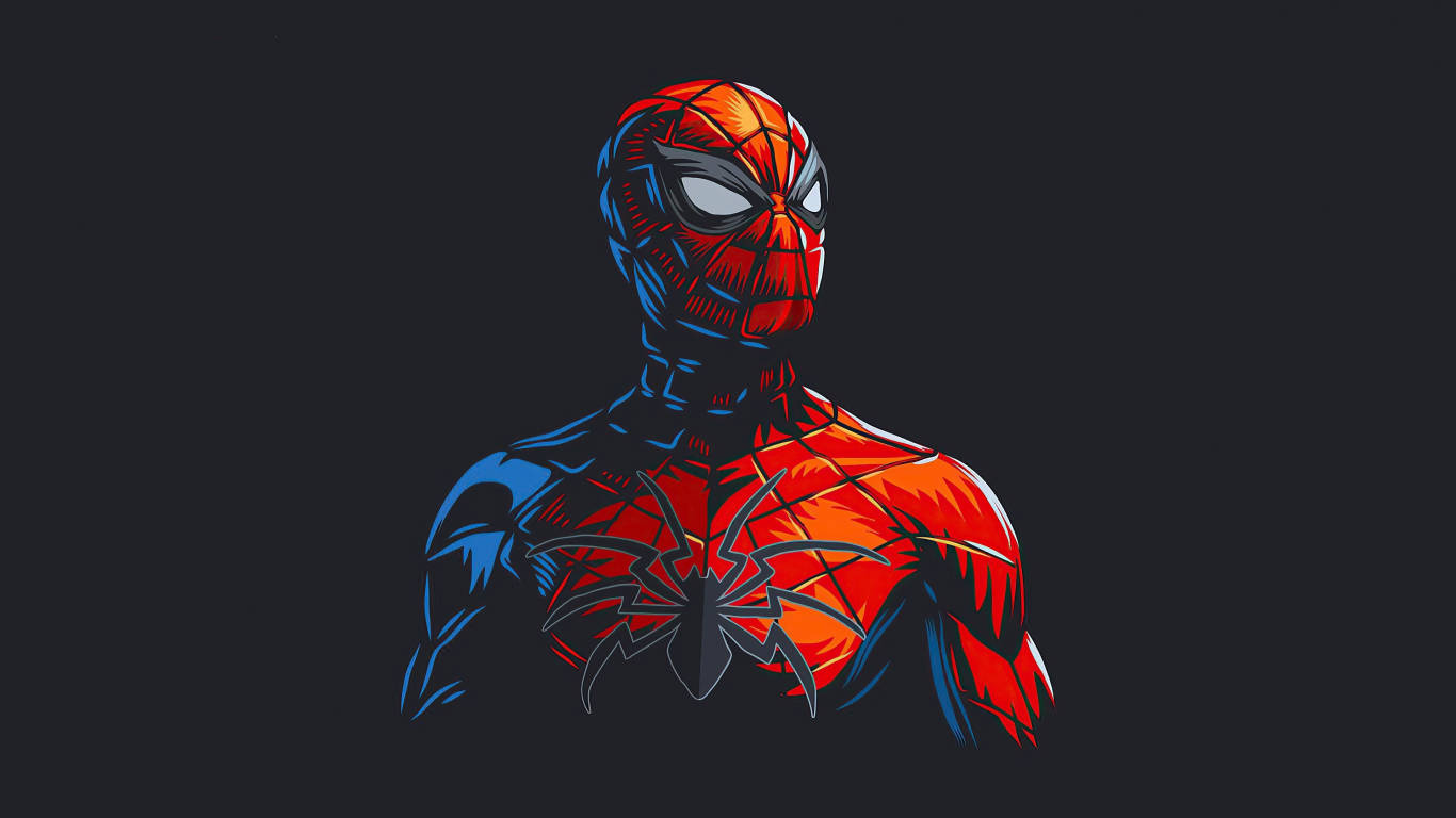 Peter Parker i den ikoniske Spiderman-dragt Wallpaper