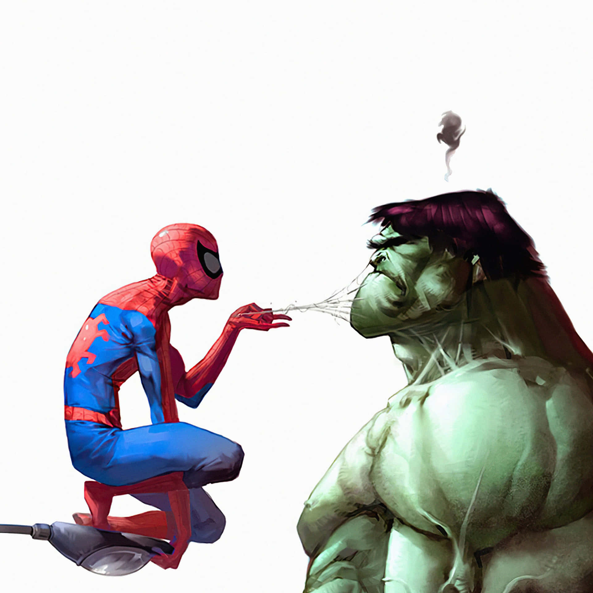 Spiderman Annoying Hulk Wallpaper