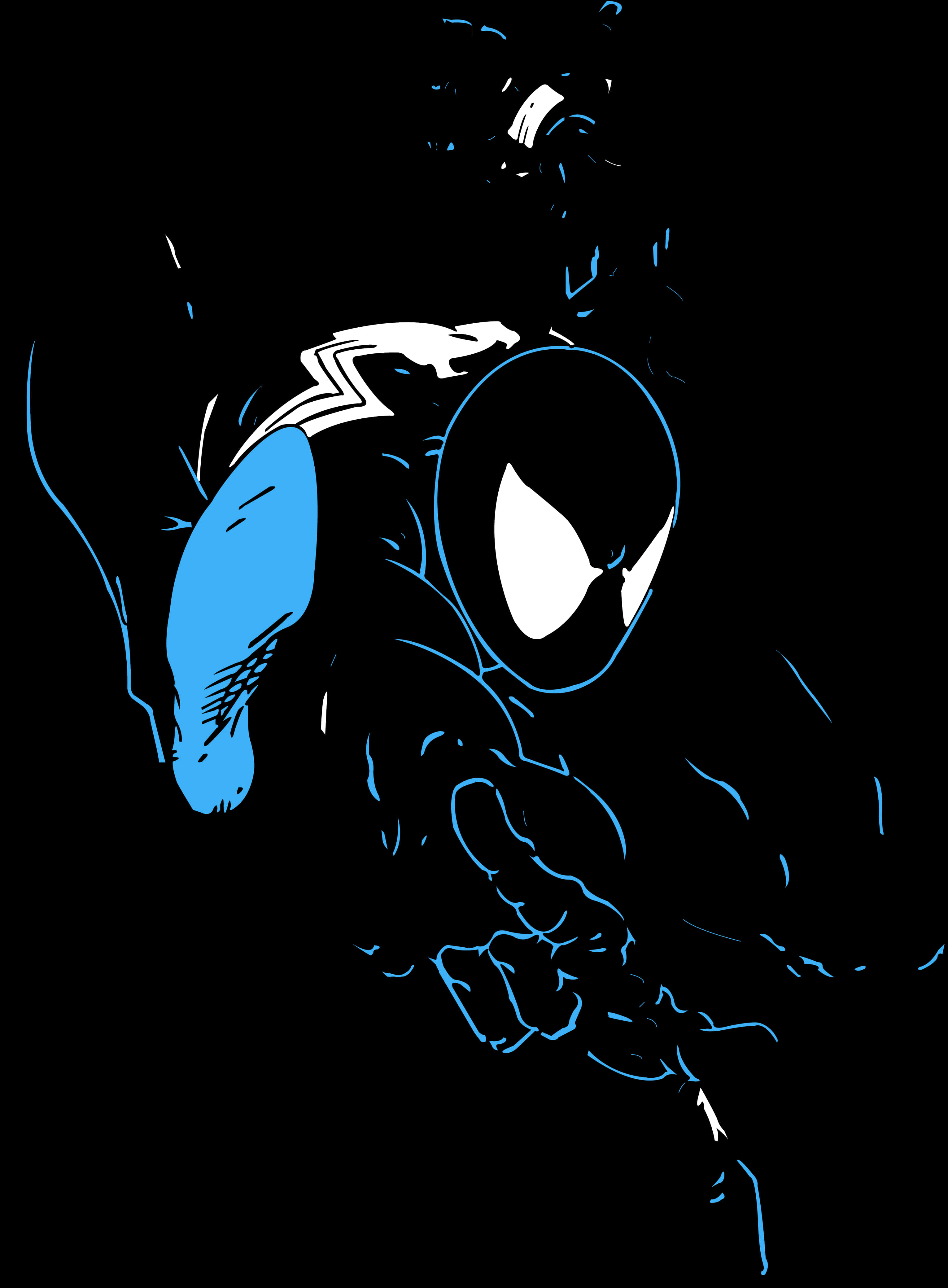 Spiderman Blue Black Silhouette Art PNG