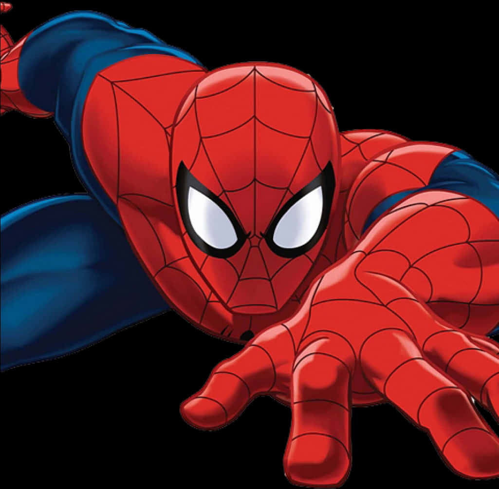 Spiderman Crawling Action Pose PNG