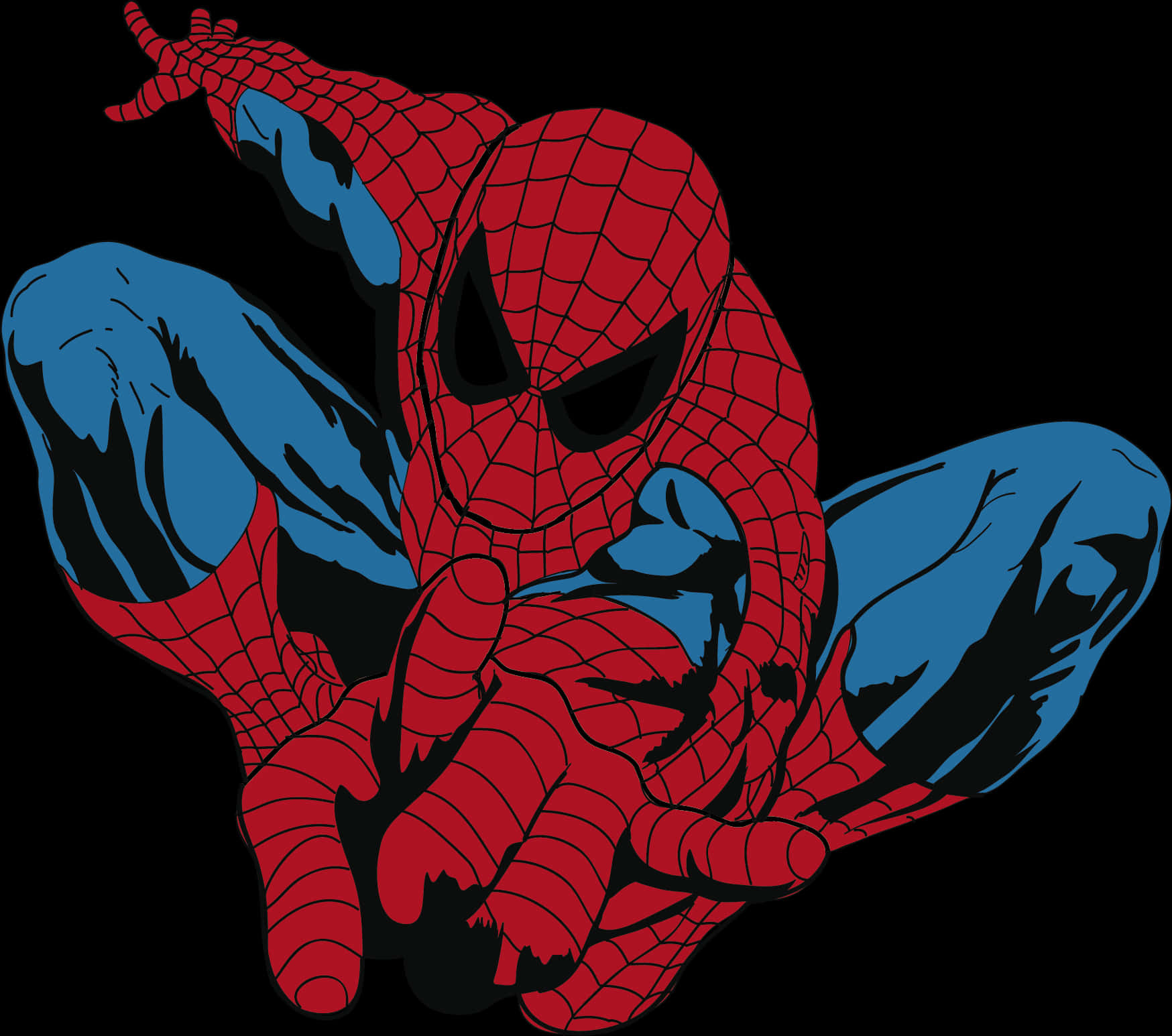Spiderman Crouching Clipart PNG