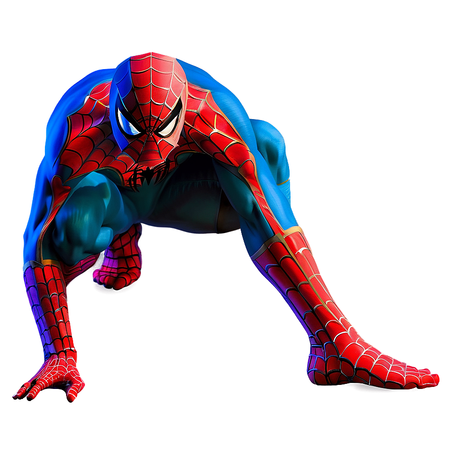 Spiderman Crouching Transparent Png 05262024 PNG