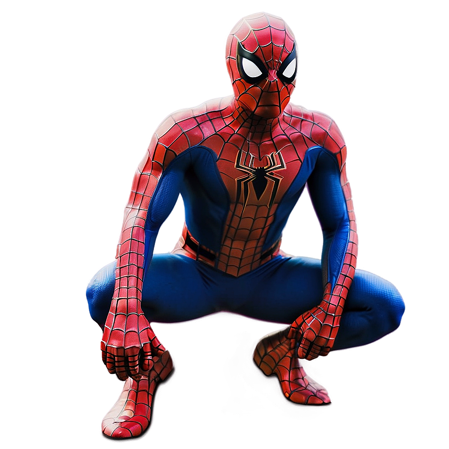 Spiderman Crouching Transparent Png Gdf71 PNG