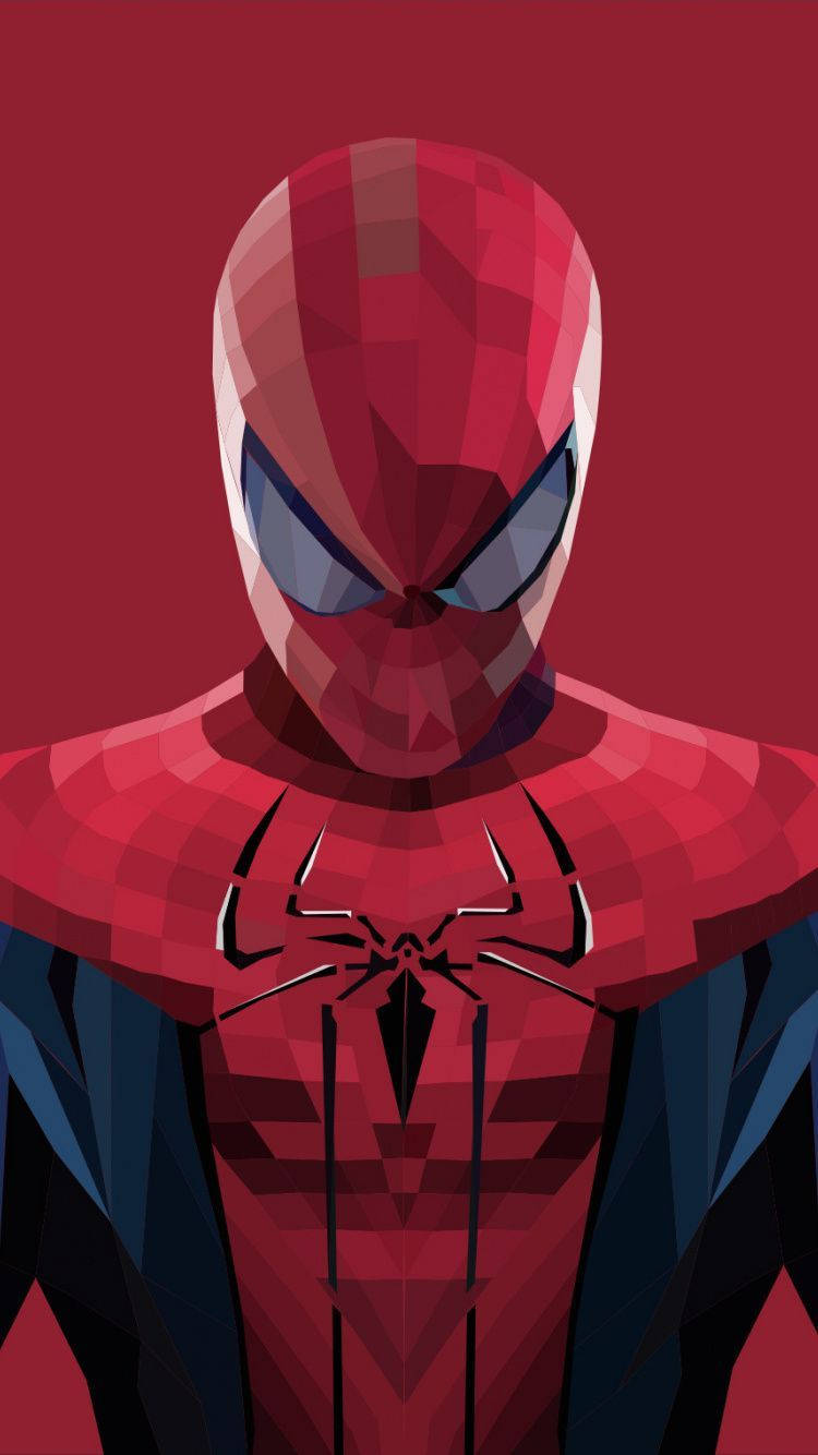 Spiderman artwork marvel superheroes made of polygon shapes.