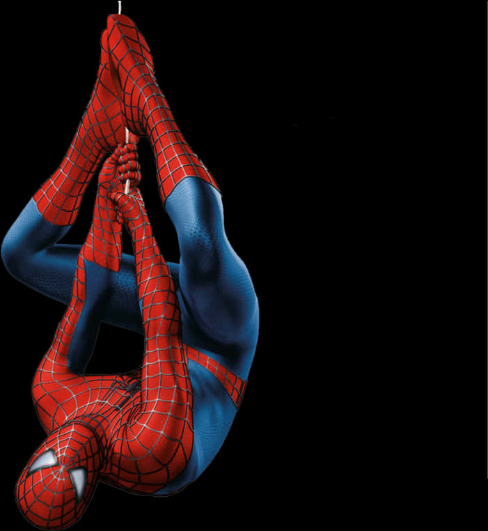 Spiderman Hanging Upside Down PNG