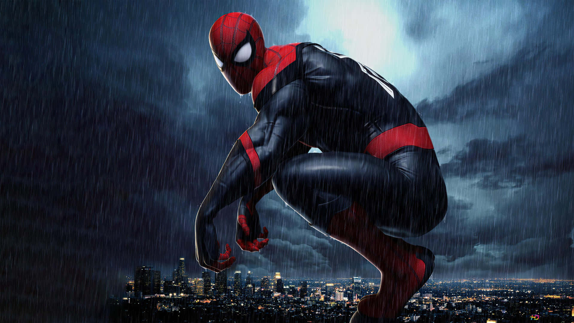 Spiderman In The City Sit Down Wallpaper