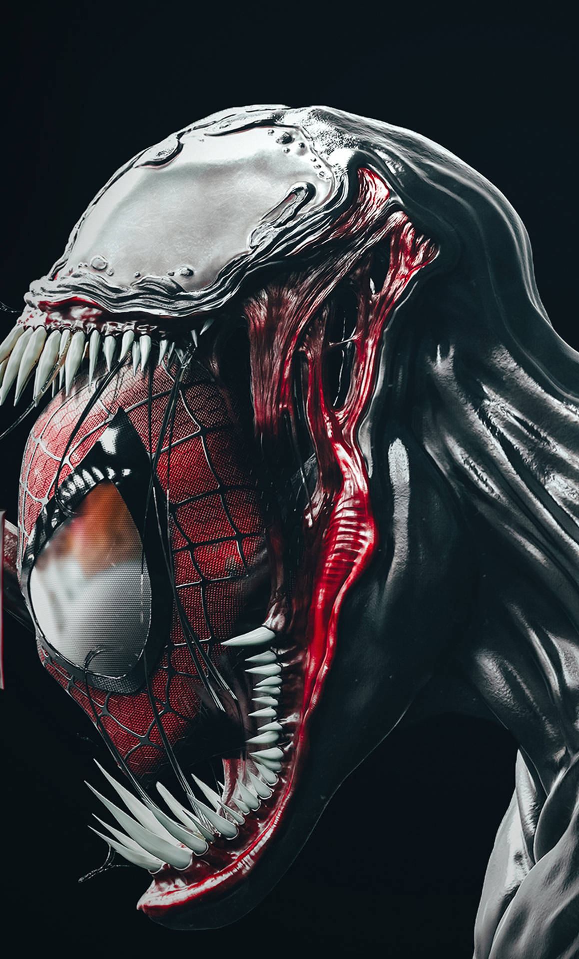 Spiderman Inside Carnage Head Background