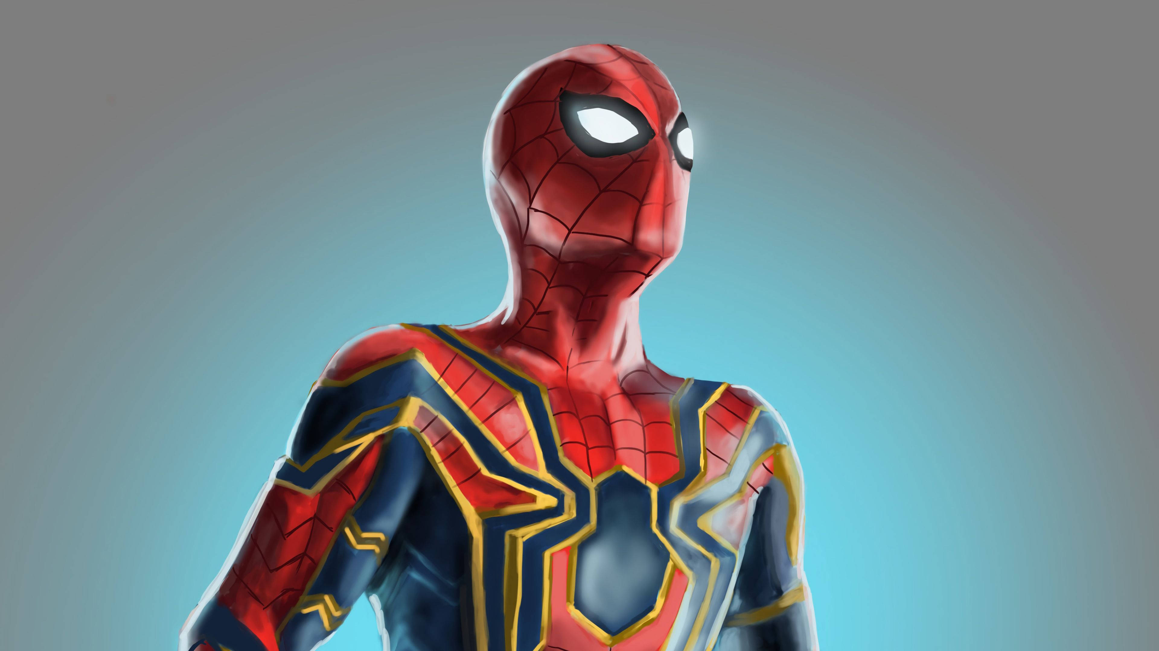 Pósterde Spiderman Iron Spider Gris Fondo de pantalla