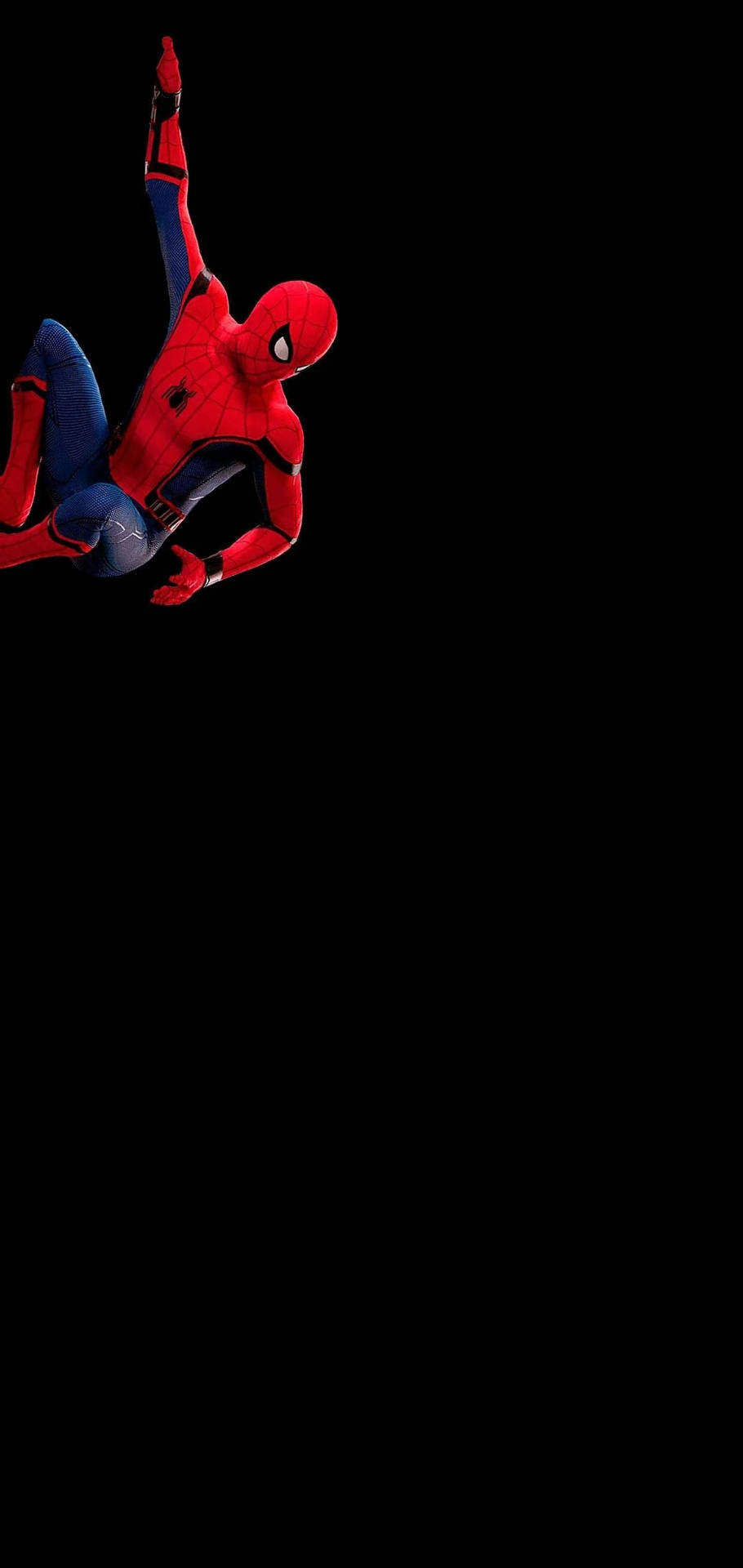 Download Spiderman On Black Punch Hole 4k Wallpaper 