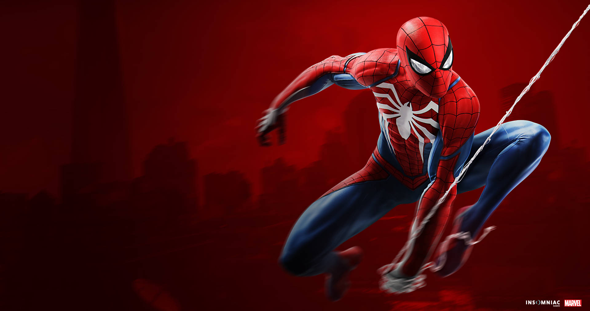 Spiderman On Red Wallpaper