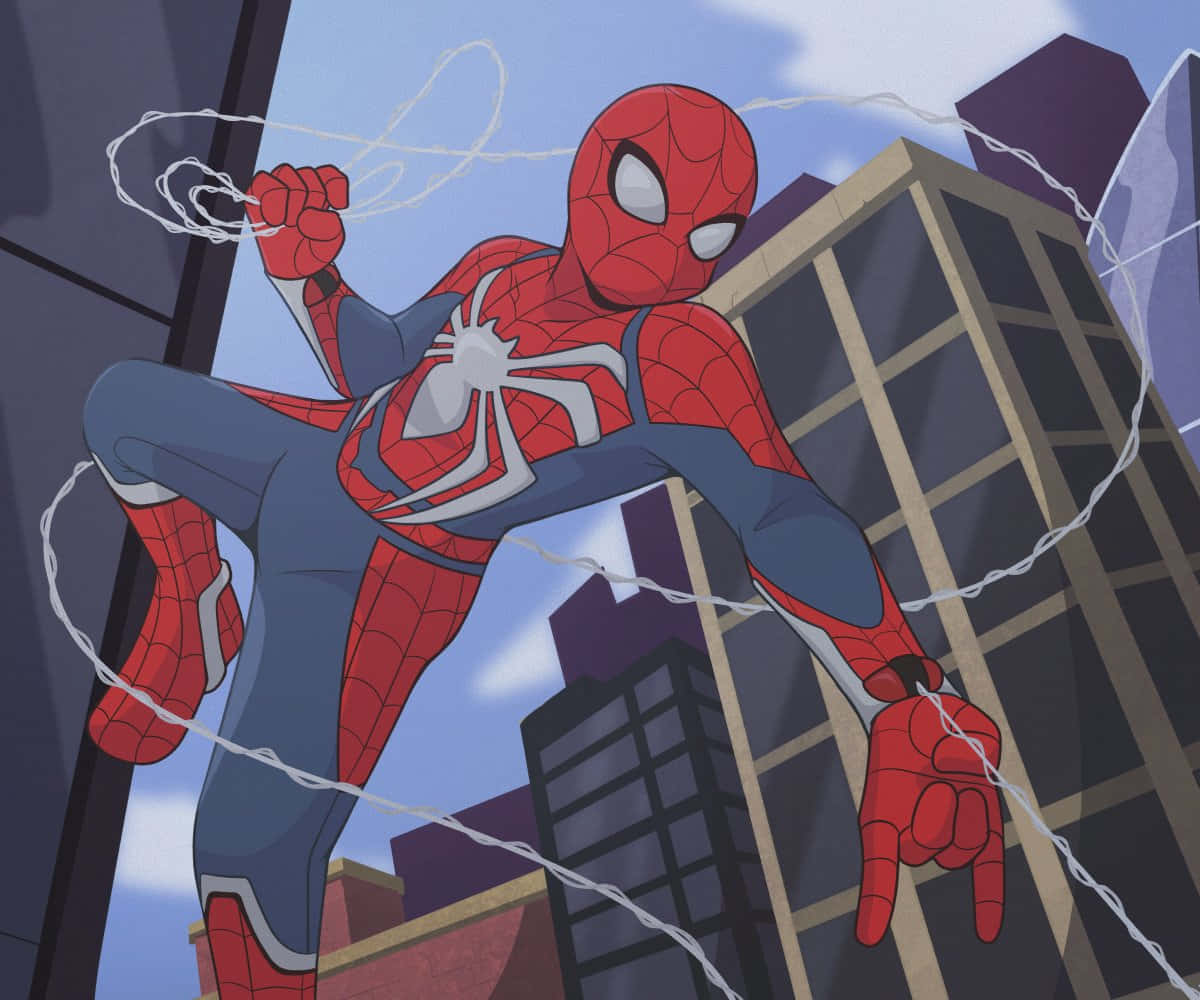 Spiderman PFP Entangled In His Webs Wallpaper